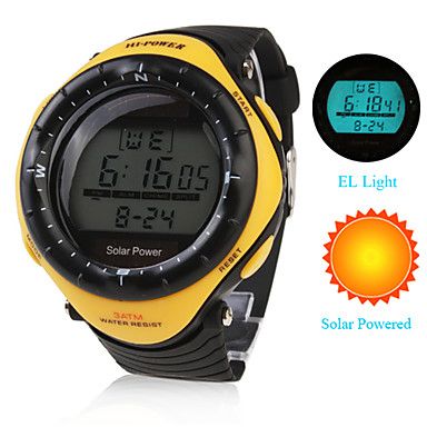 Relógio Solar com Alarm e LED - Amarelo