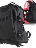 Canvas & PU mochila de couro exterior - Preto