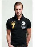 Algodão casual manga curta Turndown Collar T-Shirts Camisas