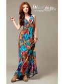 Exotic Bohemian estilo vestido de varredura Mulheres