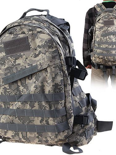 Canvas & PU mochila de couro exterior - Camouflage