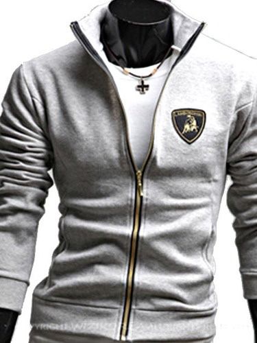 Casual homens tosa Zippered com emblema Lamborghini